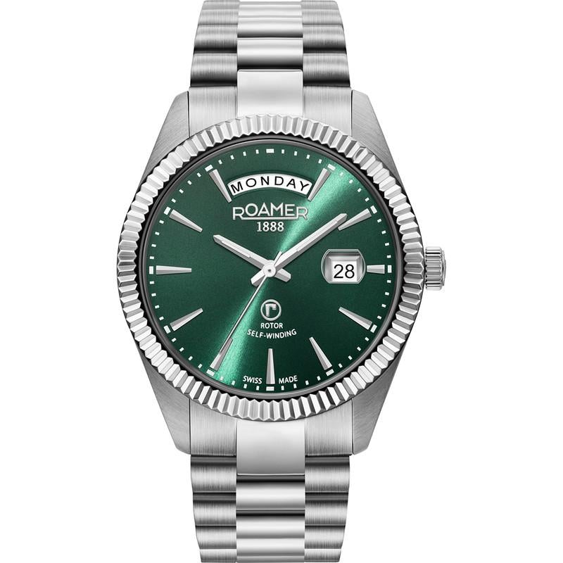 ROAMER 981662 41 75 90 Men's Green Primeline Daydate Mechanical Watch - Zamana.pk Main image