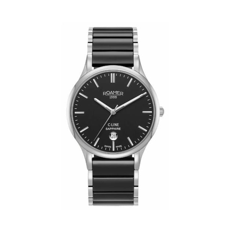 Roamer C - Line Quartz Watch, Ronda 715 CAL 6, Black, 40 mm, 658833 41 55 61 - Zamana.pk Main image