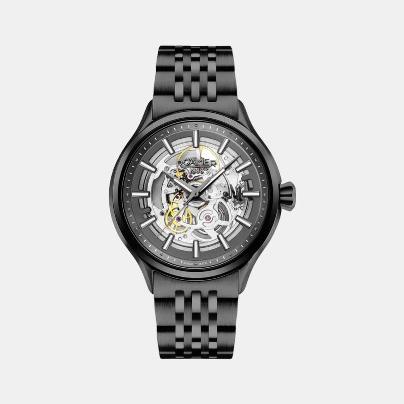 Roamer Competence Skeleton Male Analog Stainless Steel Watch 101663 40 55 10N - Zamana.pk Main image