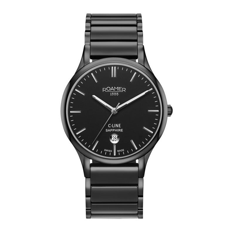 ROAMER MENS WRISTWATCH C - LINE 40 MM 3 HANDS, DATE WINDOW BRACELET STAINLESS STEEL 658833 44 55 61 - Zamana.pk Main image