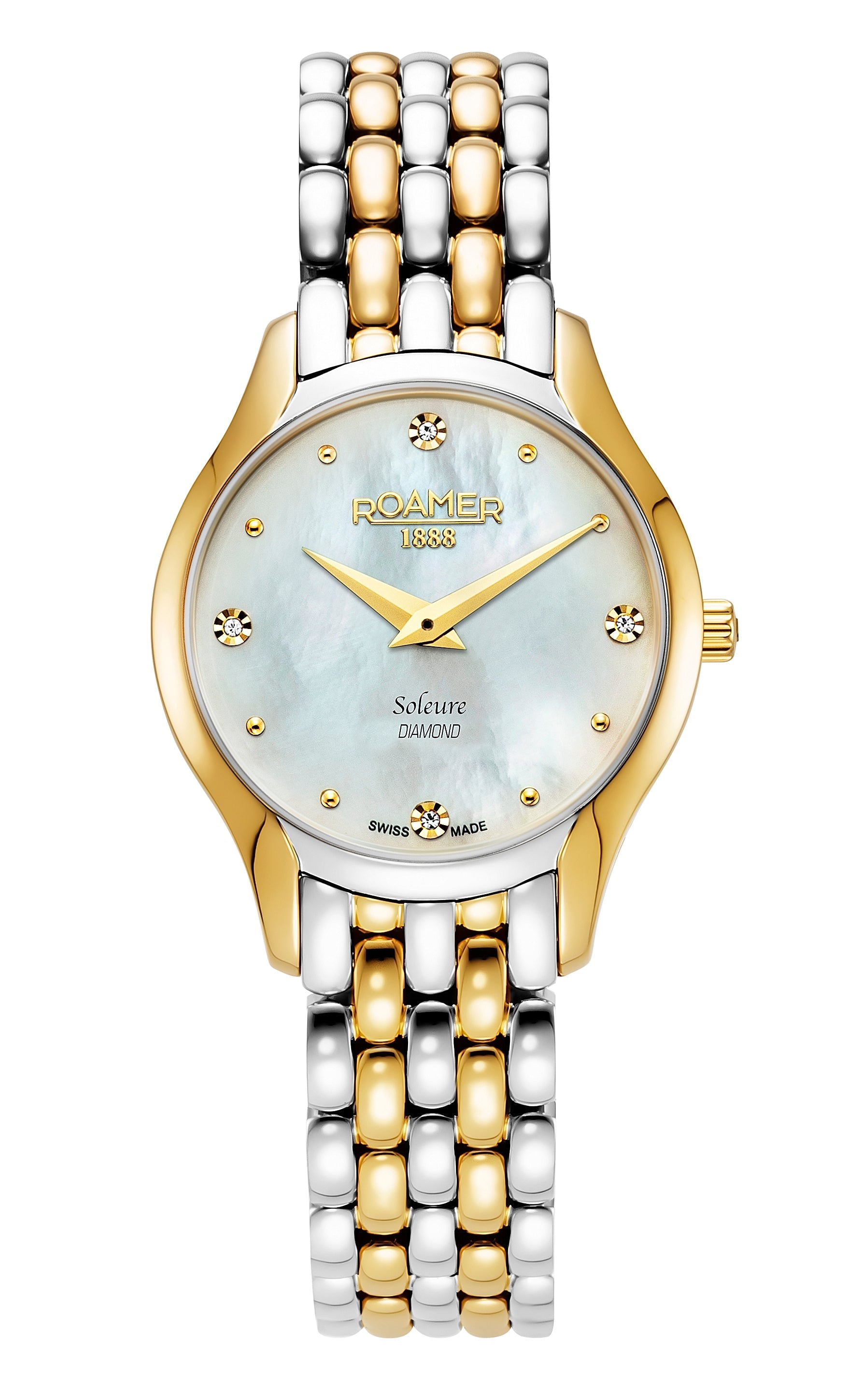 Roamer Women's Soleure Diamond Quartz Stainless Steel Watch 547857 47 25 50 - Zamana Main image