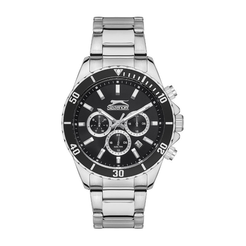 Slazenger SL.09.2091.2.01 Gents Stainless Steel Watch Black - Zamana.pk