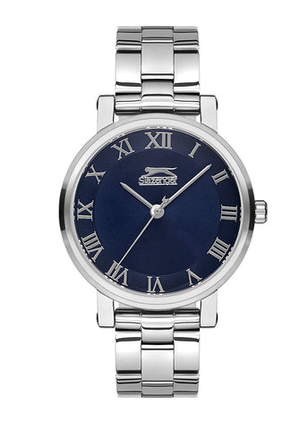 Slazenger SL.9.1577.3.03 Quartz Female Metal Silver Band Blue Dial Watch - Zamana.pk