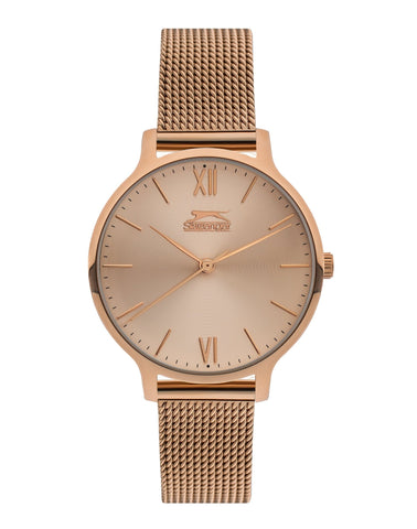 Slazenger SL.9.1823.2.02 Quartz Female Mesh Rose Gold Band Rose Gold Dial Watch - Zamana.pk