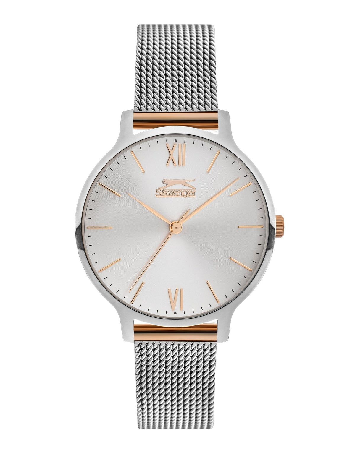 Slazenger SL.9.1823.2.04 Quartz Female Mesh Silver/Gold Band Silver Dial Watch - Zamana.pk