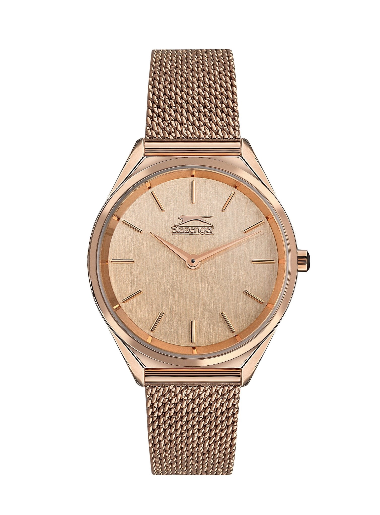 Slazenger SL.9.1852.3.02 Quartz Female Mesh Rose Gold Band Rose Gold Dial Watch - Zamana.pk Main image