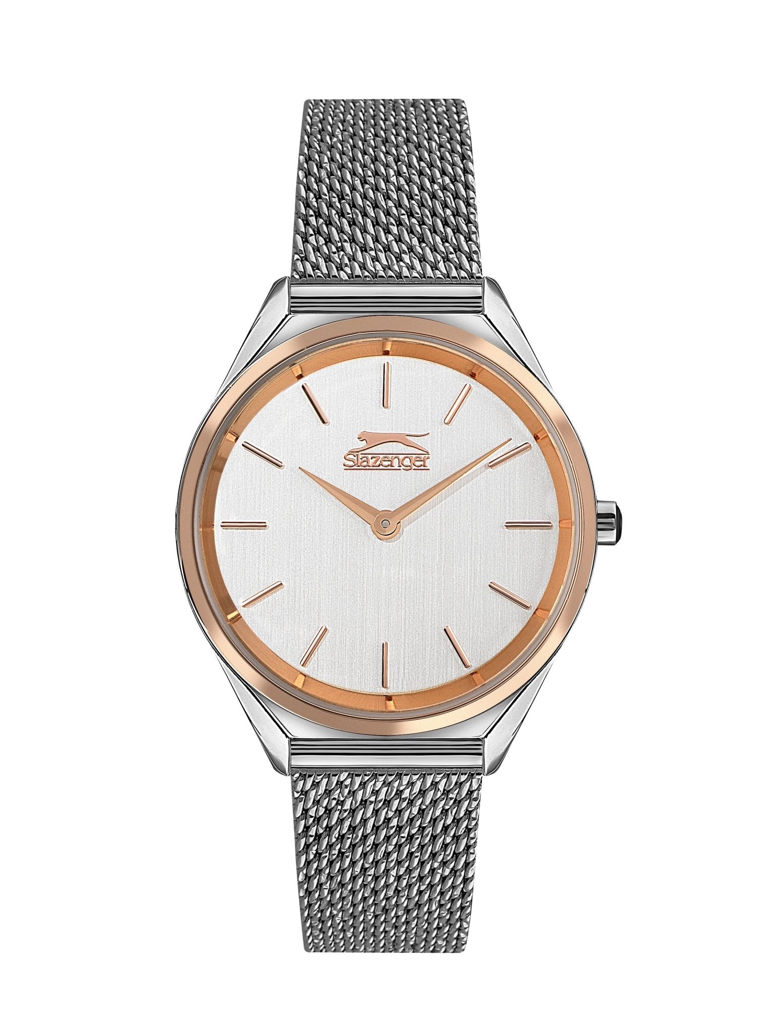 Slazenger SL.9.1852.3.04 Quartz Female Mesh Silver Band Silver Dial Watch - Zamana.pk