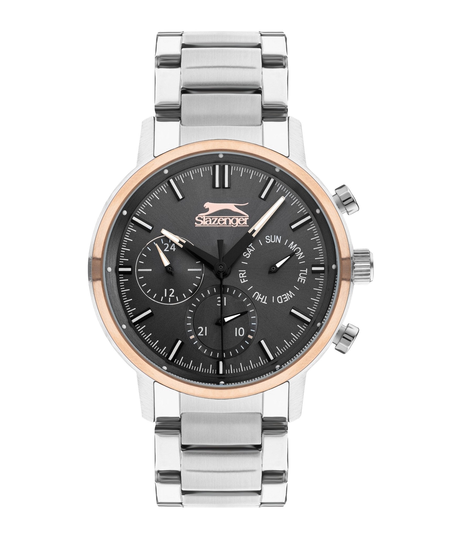 Slazenger SL.9.2213.2.02 Quartz Male Metal Silver Band Grey Dial Watch - Zamana.pk Main image
