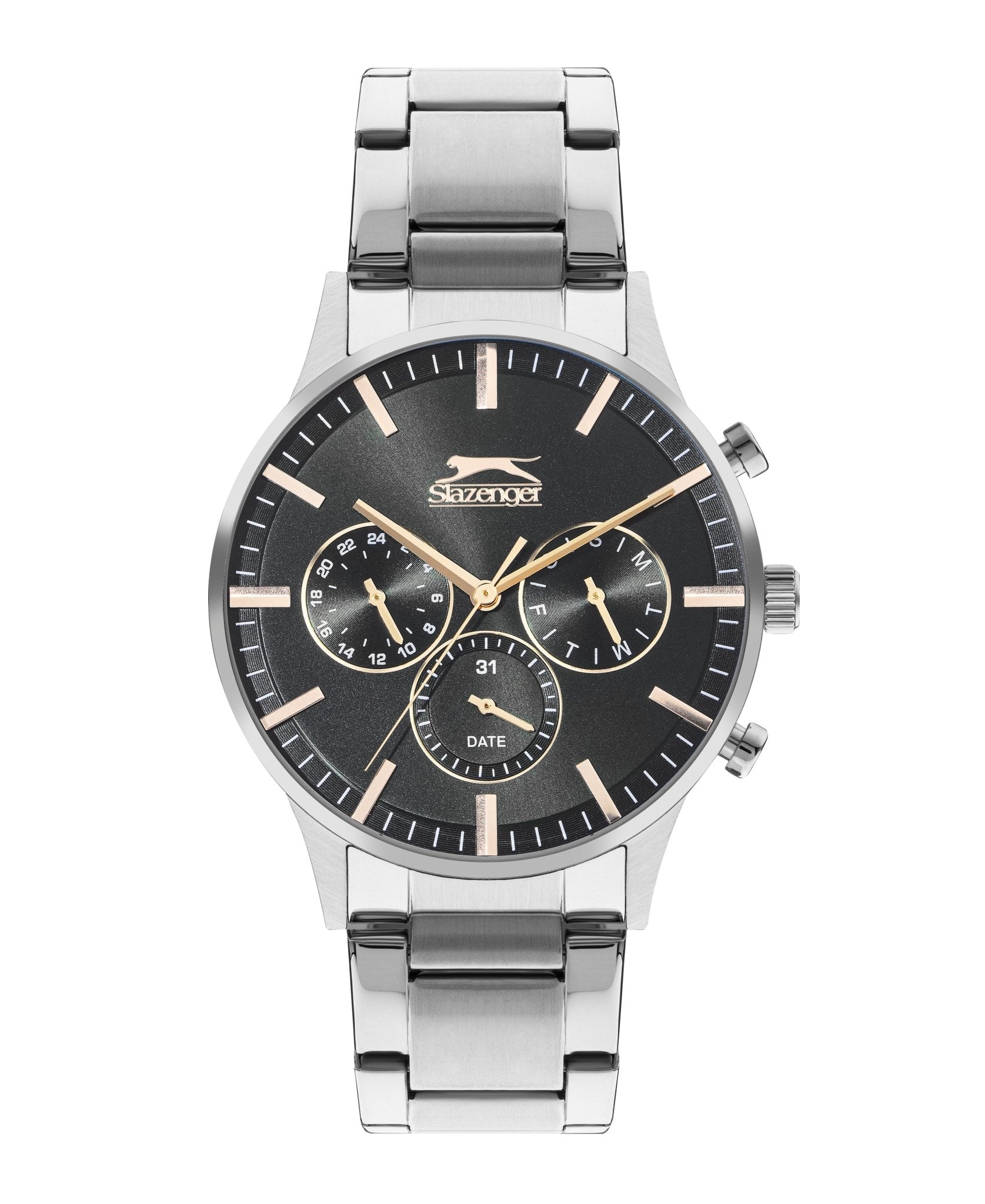 Slazenger SL.9.2214.2.03 Quartz Male Metal Silver Band Grey Dial Watch - Zamana.pk