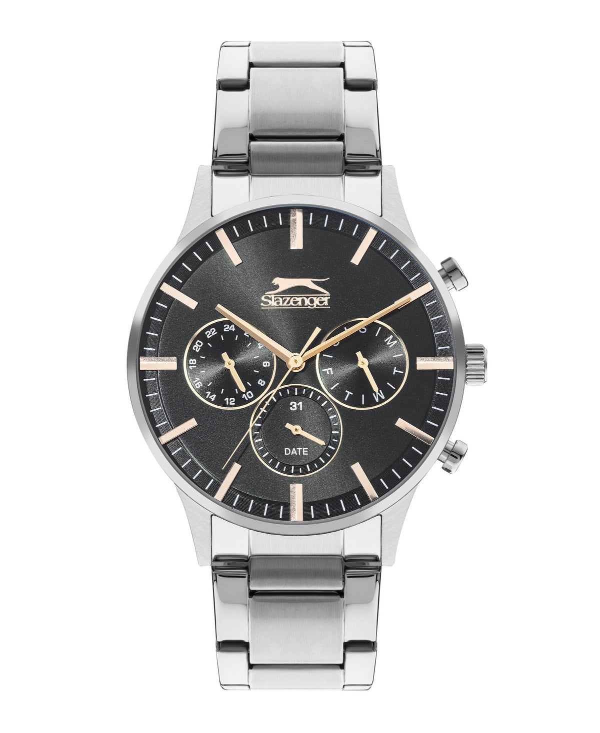 Slazenger SL.9.2214.2.03 Quartz Male Metal Silver Band Grey Dial Watch - Zamana.pk