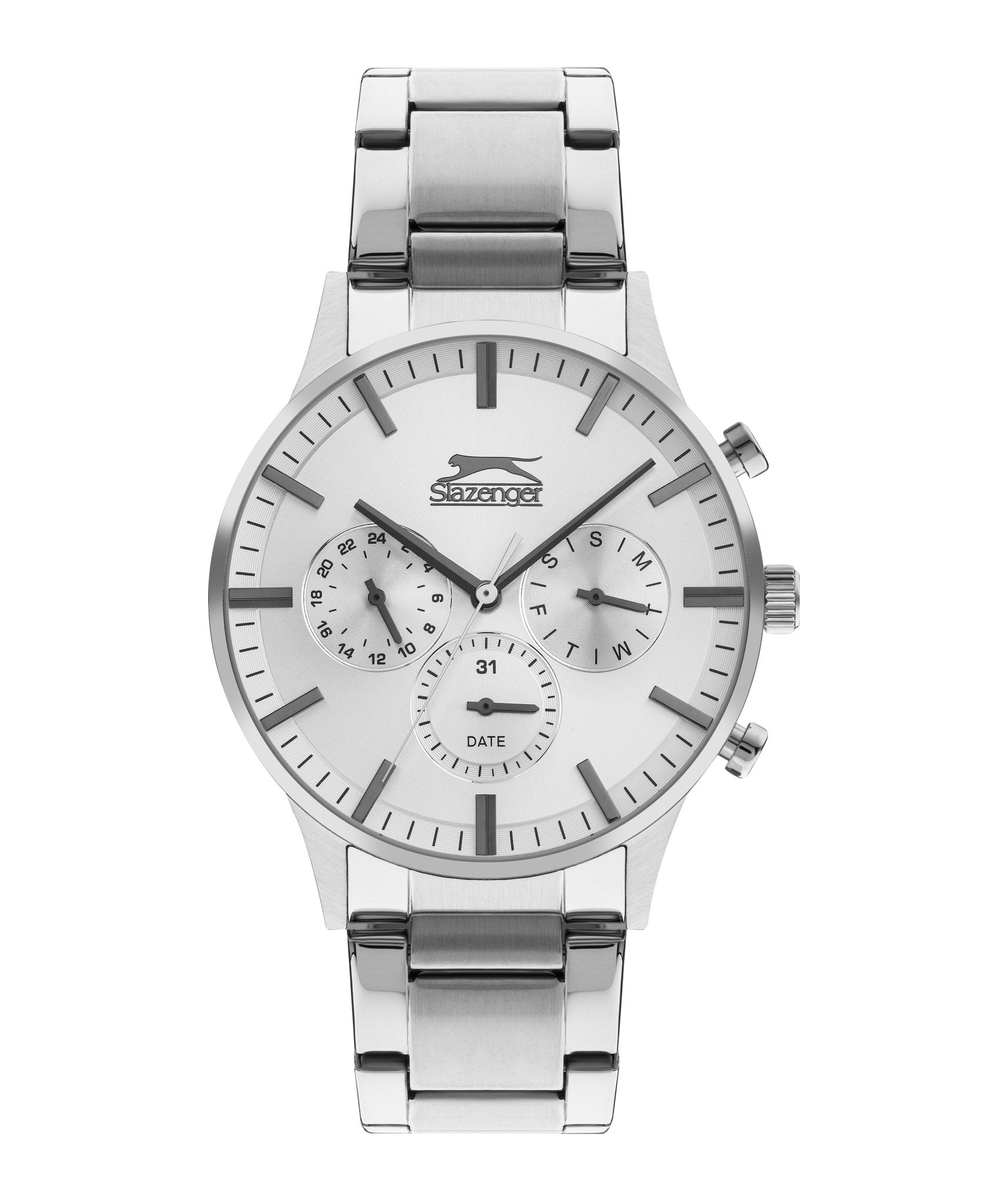 Slazenger SL.9.2214.2.05 Quartz Male Metal Silver Band Silver Dial Watch - Zamana.pk Main image