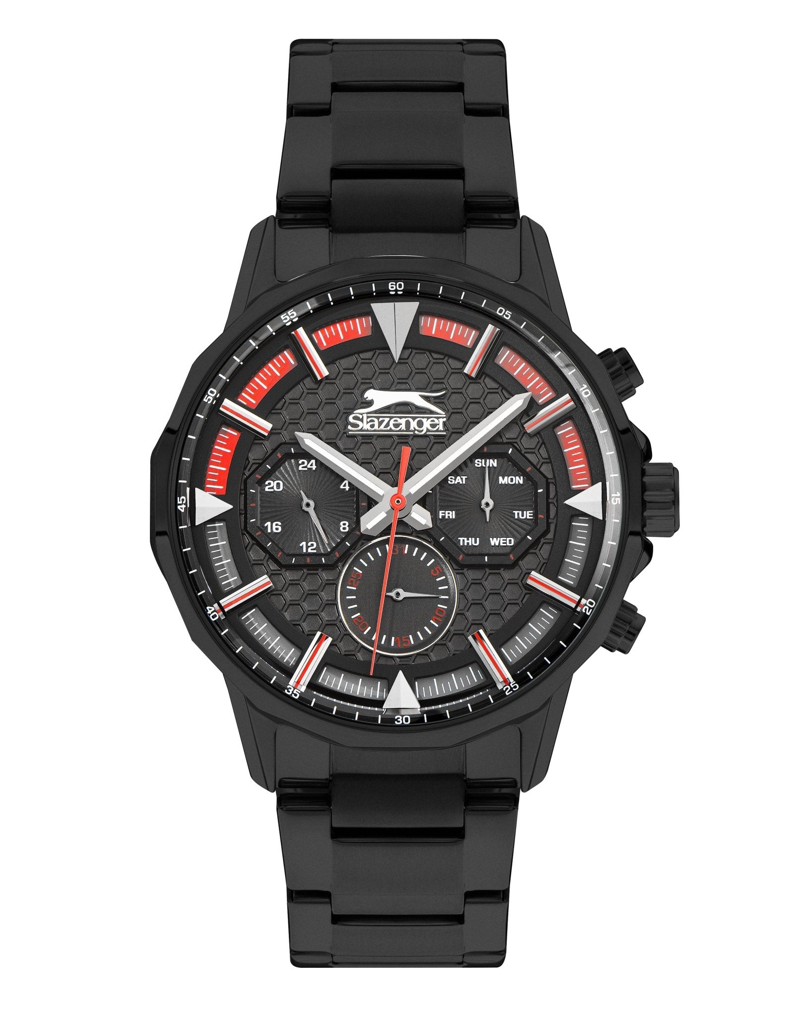 Slazenger SL.9.2216.2.05 Quartz Male Metal Black Band Black Dial Watch - Zamana.pk Main image
