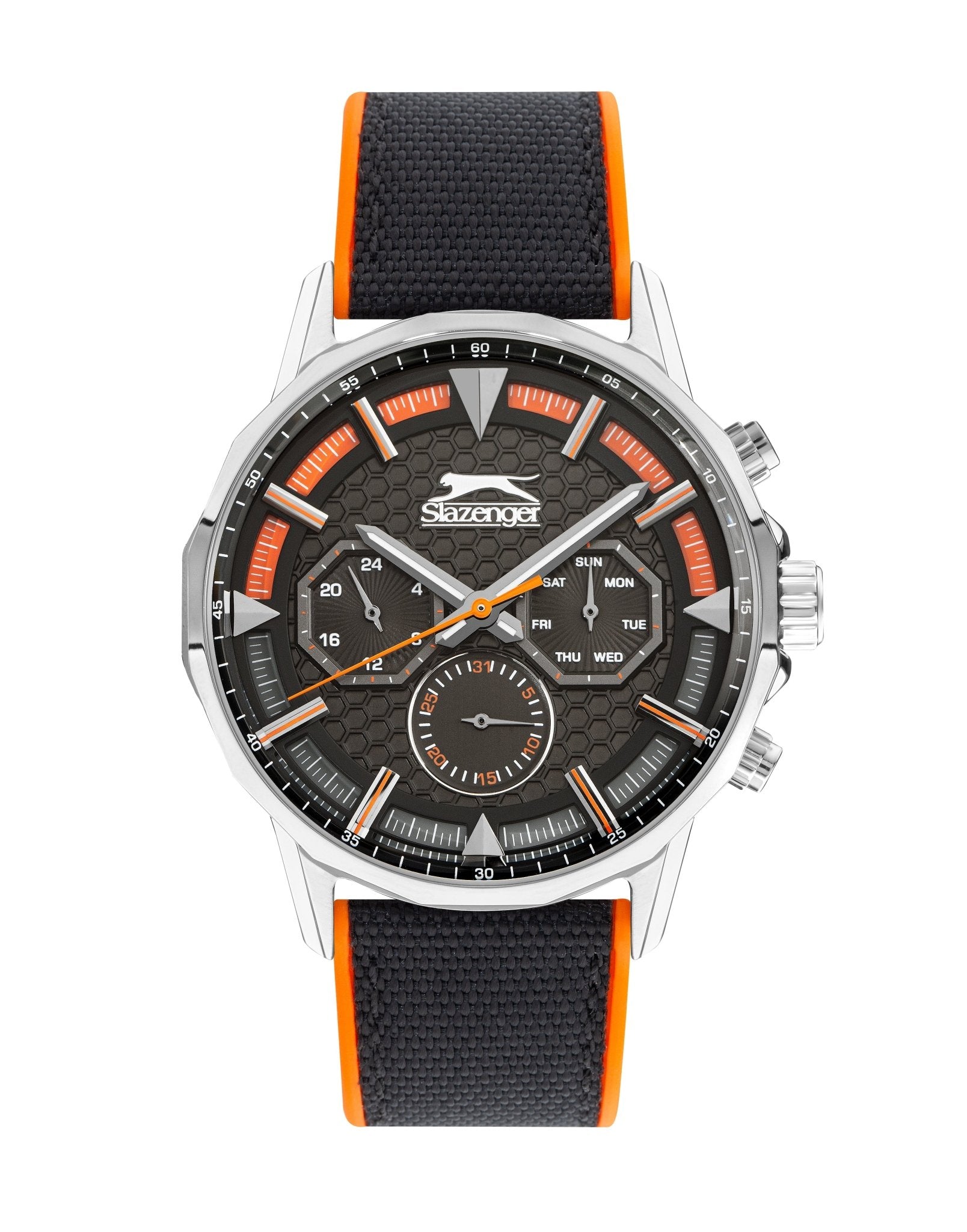 Slazenger SL.9.2217.2.01 Quartz Male Fabric Black Band Black Dial Watch - Zamana.pk Main image