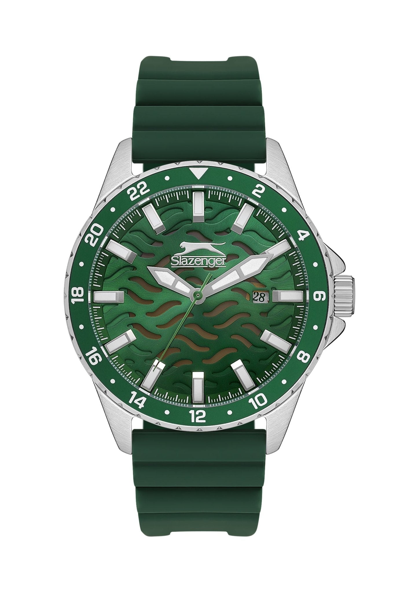 Slazenger SL.9.2224.1.02 Quartz Male Silicone Green Band Green Dial Watch - Zamana.pk