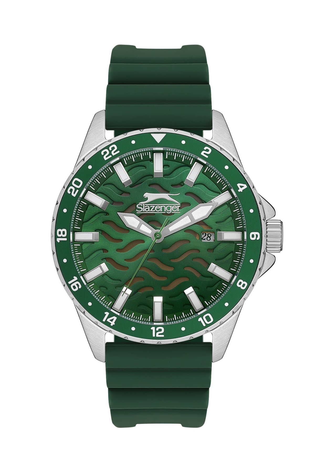 Slazenger SL.9.2224.1.02 Quartz Male Silicone Green Band Green Dial Watch - Zamana.pk