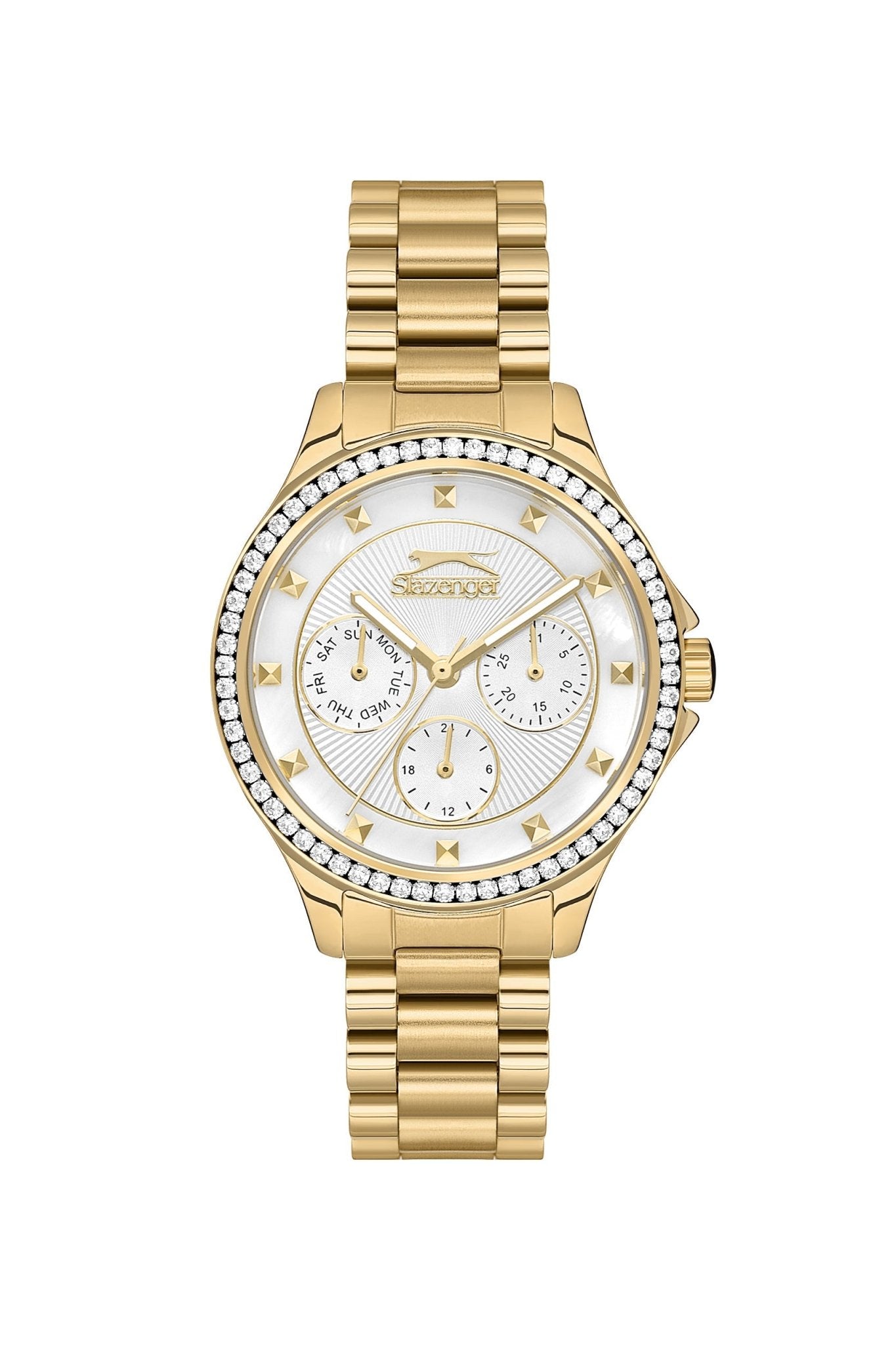 Slazenger SL.9.2241.4.06 Quartz Female Metal Gold Band MOP Dial Watch - Zamana.pk Main image