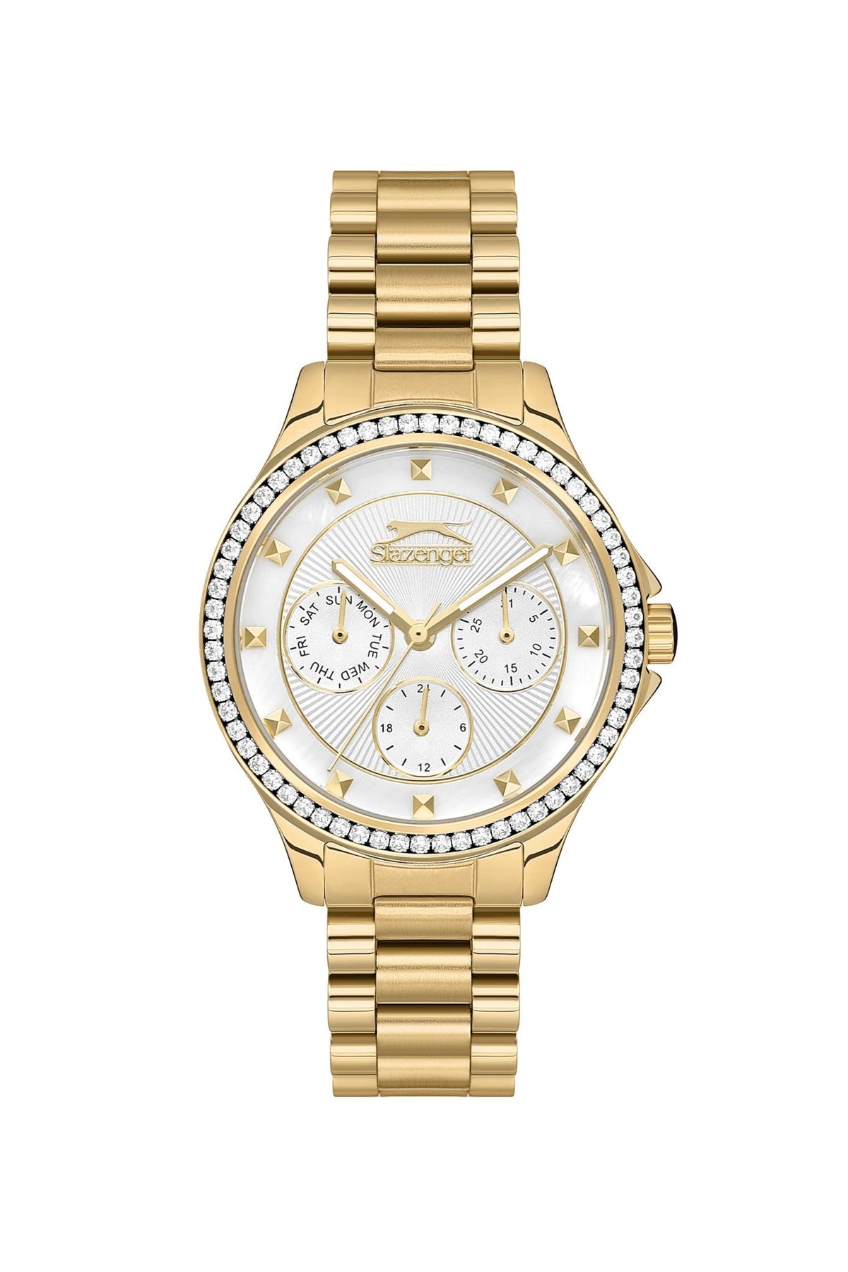 Slazenger SL.9.2241.4.06 Quartz Female Metal Gold Band MOP Dial Watch - Zamana.pk