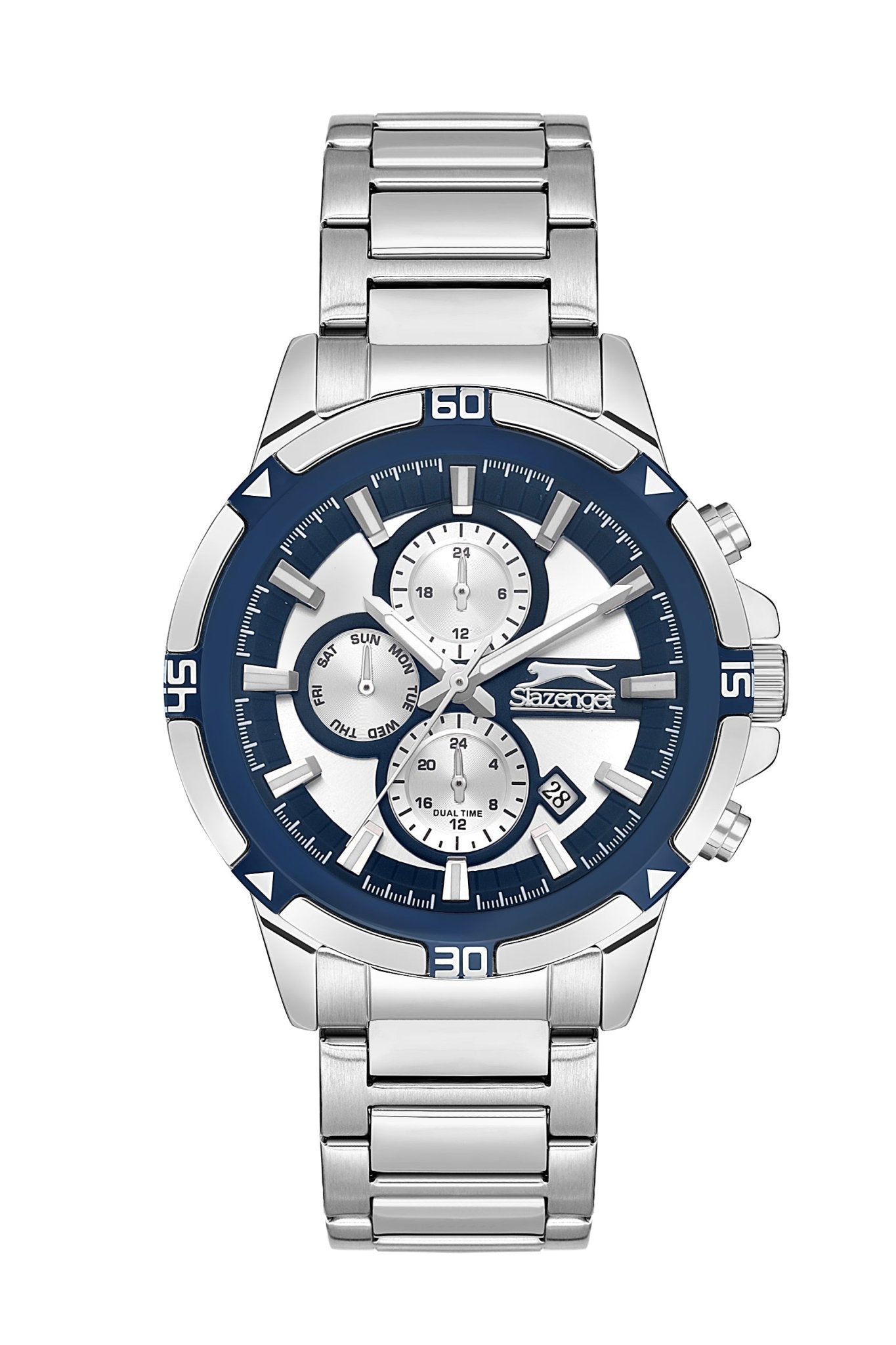 Slazenger SL.9.2249.2.02 Quartz Male Metal Silver Band Silver Dial Watch - Zamana.pk Main image
