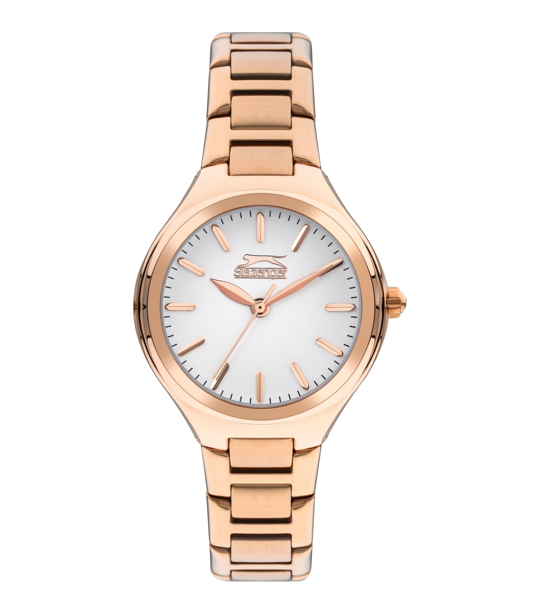 Slazenger SL.9.2254.3.04 Quartz Female Metal Rose Gold Band Silver Dial Watch - Zamana.pk