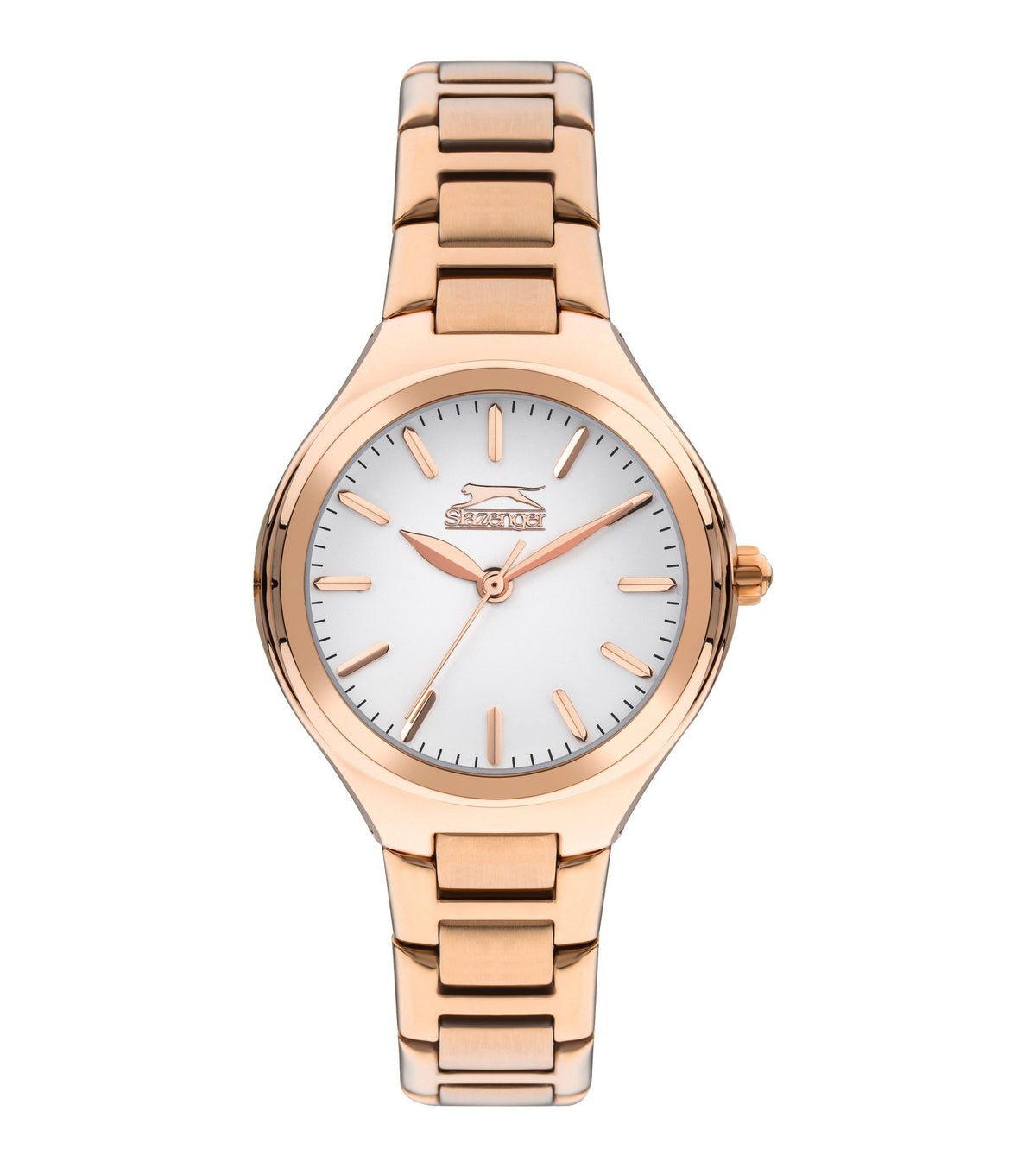 Slazenger SL.9.2254.3.04 Quartz Female Metal Rose Gold Band Silver Dial Watch - Zamana.pk