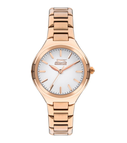 Slazenger SL.9.2254.3.04 Quartz Female Metal Rose Gold Band Silver Dial Watch - Zamana.pk