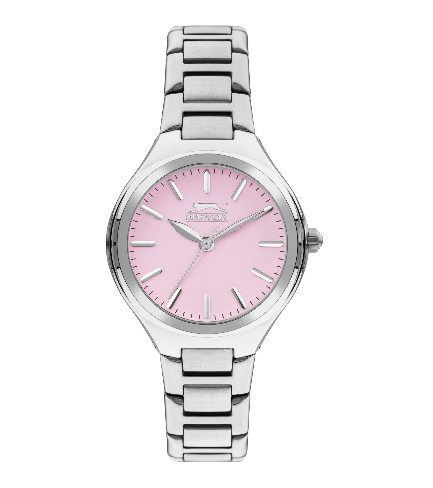 Slazenger SL.9.2254.3.06 Quartz Female Metal Silver Band Pink Dial Watch - Zamana.pk