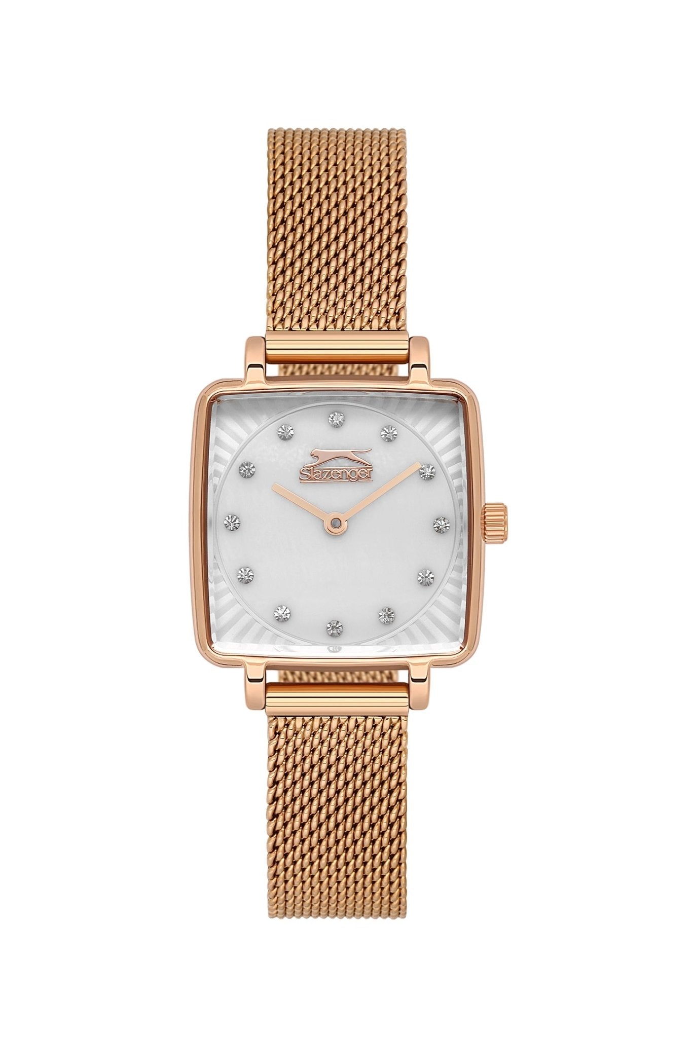 Slazenger SL.9.2255.3.03 Quartz Female Mesh Rose Gold Band MOP Dial Watch - Zamana.pk