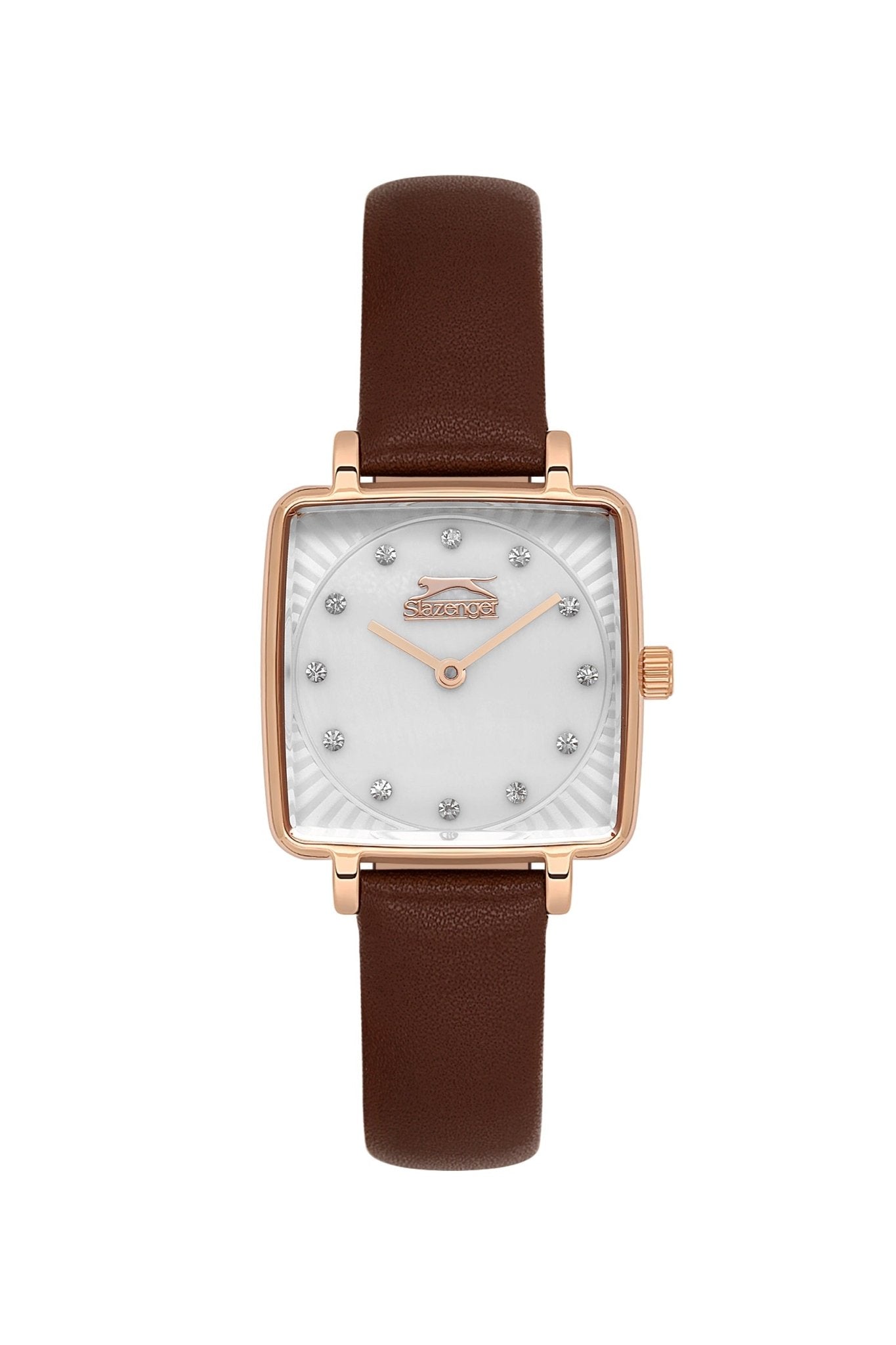 Slazenger SL.9.2256.3.05 Quartz Female Leather Brown Band MOP Dial Watch - Zamana.pk Main image
