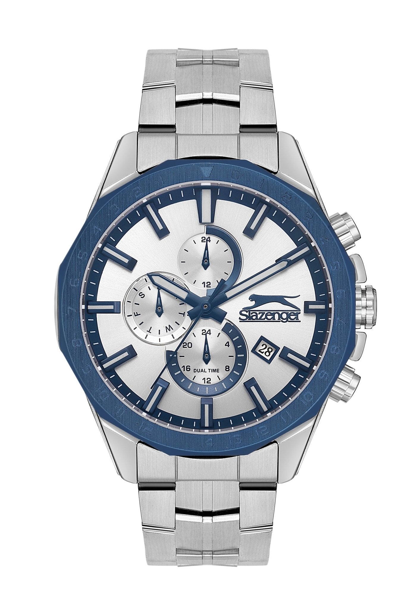 Slazenger SL.9.2259.2.03 Quartz Male Metal Silver Band Silver Dial Watch - Zamana.pk Main image