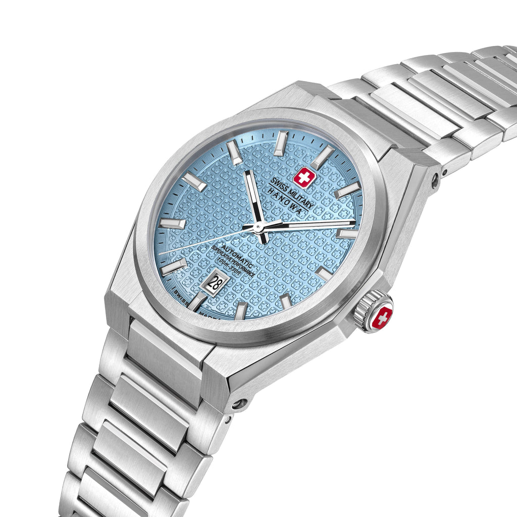 Swiss Military Hanowa SMWGL0006904 Men's Ice Blue Dial Stainless Steel Bracelet Watch - Photo 4 - Zamana