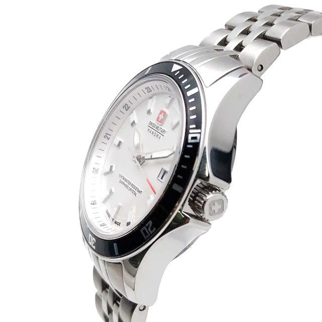 Swiss Military Hanowa Steel Silver Dial Ladies Watch 06 - 7161.2.04.001.07 - Zamana.pk