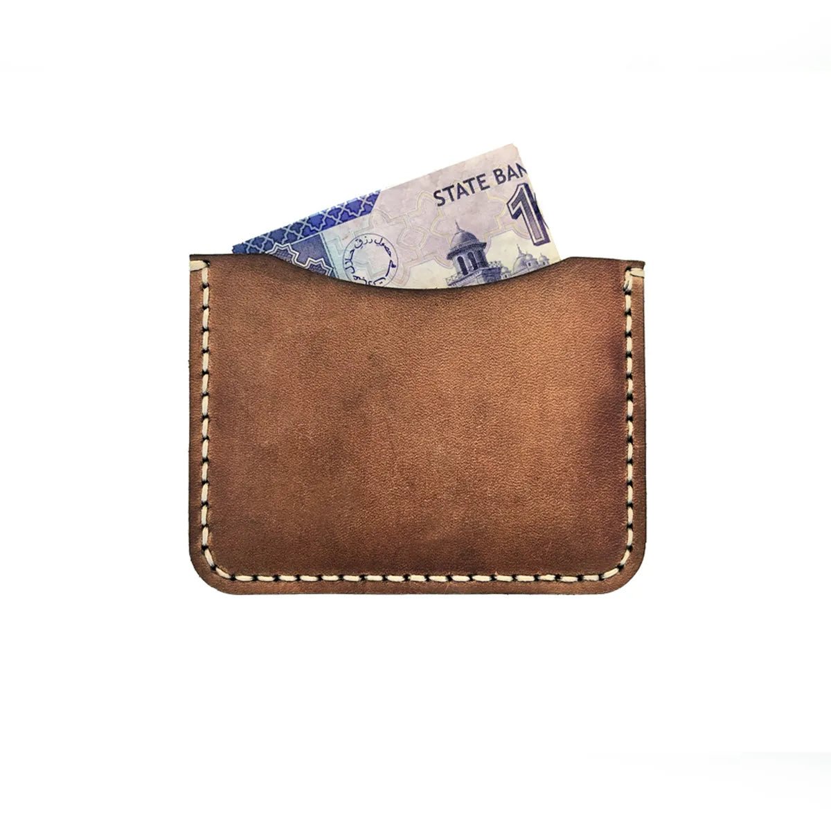 The Artisan: A Leather Cardholder Wallet - Brown Color - Zamana.pk