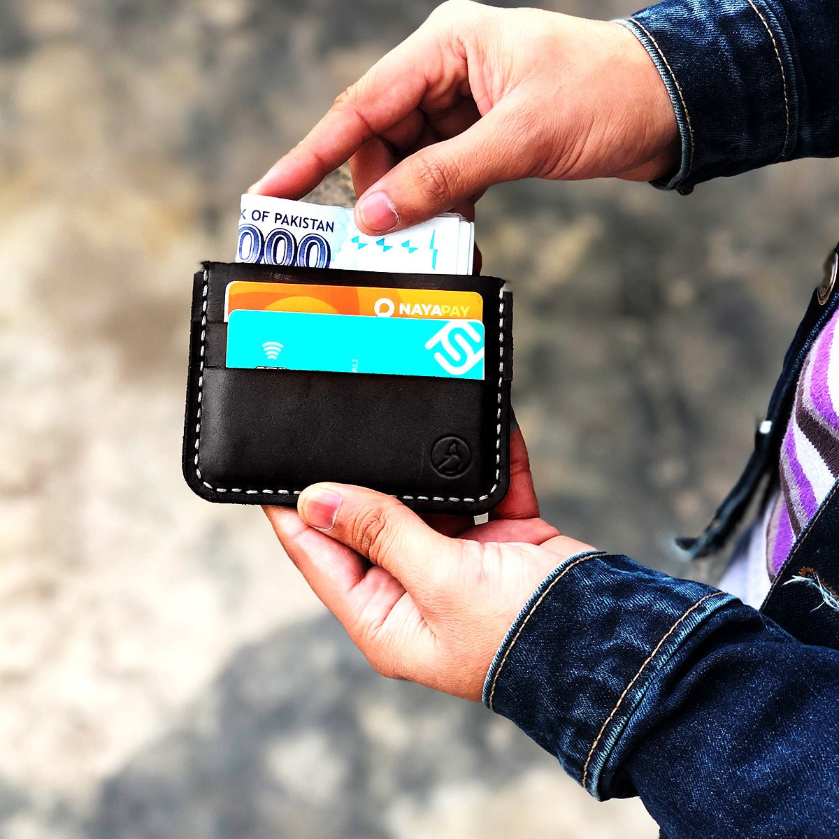 The Artisan: A Leather Cardholder Wallet - Coffee Color - Zamana.pk Main image