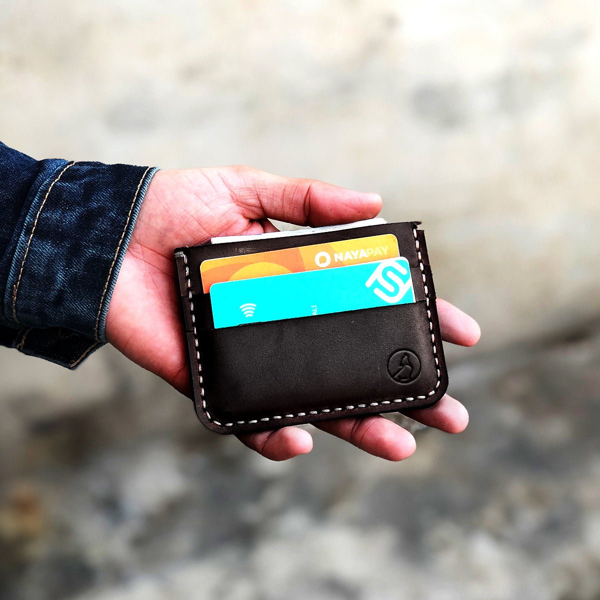 The Artisan: C A Leather Cardholder Wallet - Coffee Color Secondary image