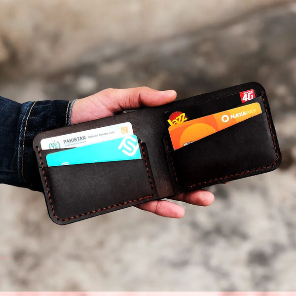 The Eon: A Leather Bifold Wallet - Coffee Color - Zamana.pk