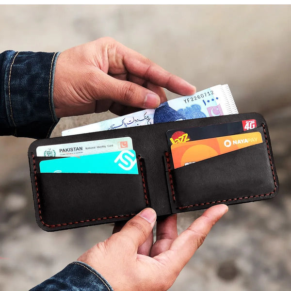 The Eon: A Leather Bifold Wallet - Coffee Color - Zamana.pk
