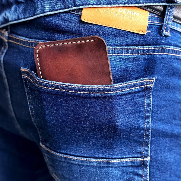The Futuristic: A Leather Bifold Wallet - Brown Color - Zamana.pk