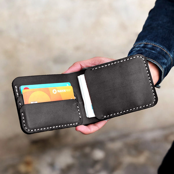 The Futuristic: A Leather Bifold Wallet - Coffee Color - Zamana.pk