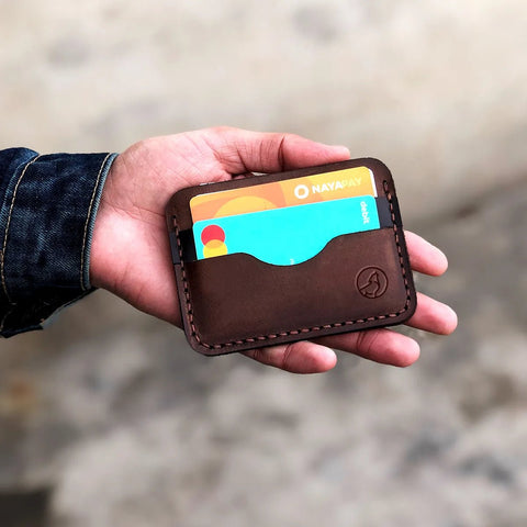 The Modernist: A Leather Cardholder Wallet - Brown Color - Zamana.pk