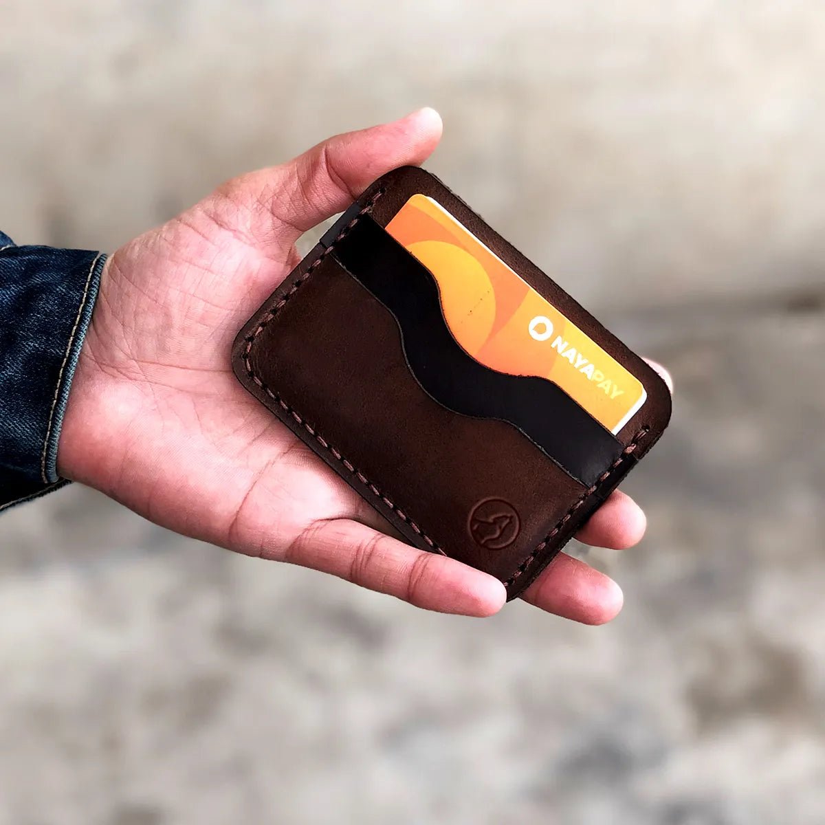 The Modernist: A Leather Cardholder Wallet - Brown Color - Zamana.pk Main image