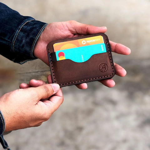 The Modernist: A Leather Cardholder Wallet - Brown Color - Zamana.pk