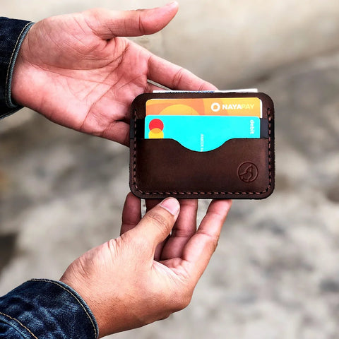 The Modernist: A Leather Cardholder Wallet - Brown Color - Zamana.pk