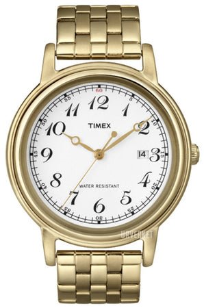Timex Men's Classics Series White Dial Gold Tone Stainless Steel Bracelet Watch T2N670 - Zamana.pk