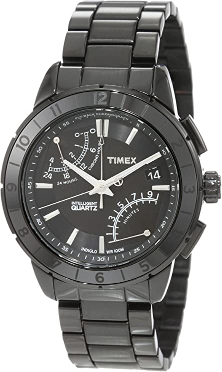 Timex Men's T2N500 Intelligent Quartz SL Series Fly - Back Chronograph Black IP Bracelet Watch - Zamana.pk