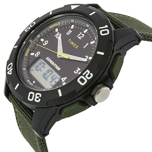 Timex Men's TW4B16600 Expedition Katmai Combo 40mm Green - Black Nylon Strap Watch - Zamana.pk