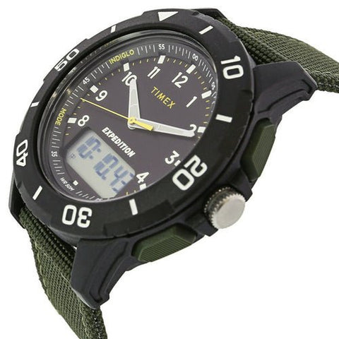 Timex Men's TW4B16600 Expedition Katmai Combo 40mm Green - Black Nylon Strap Watch - Zamana.pk