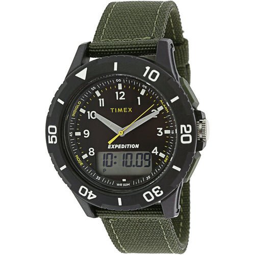 Timex Men's TW4B16600 Expedition Katmai Combo 40mm Green - Black Nylon Strap Watch - Zamana.pk