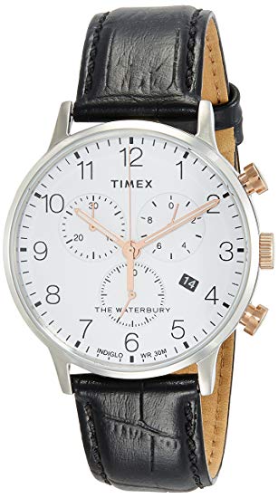 TIMEX WATERBURY CLASSIC CHRONO WHITE BLACK - Zamana.pk
