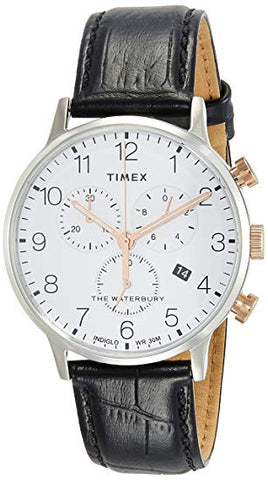 TIMEX WATERBURY CLASSIC CHRONO WHITE BLACK - Zamana.pk