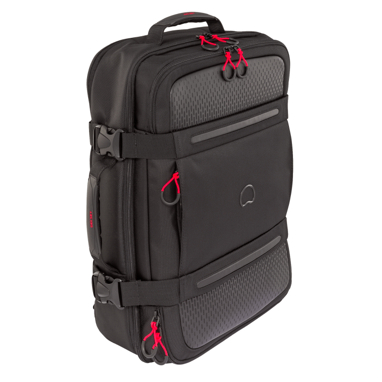 DELSEY MONTSOURIS 55cm Expandable 2 in 1 Cabin Bag- Backpack – Black